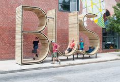 BUS STOP that form the letters BUS - JOQUZ #urban #bus #city #art #typography