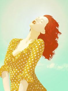 The Body Electric on the Behance Network #sun #vector #red #woman #illustrator #sunshine #redhead #hair #illustration