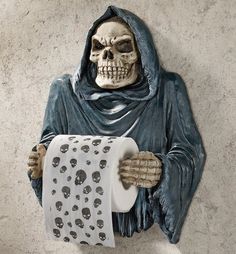 Grim Reaper Sculptural Bath Tissue Tyrant #halloween #home
