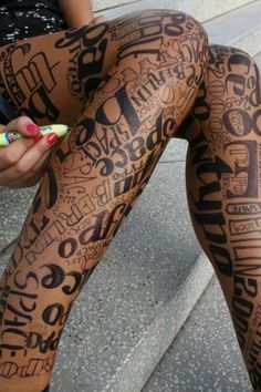 GO FONT UR SELF* - gemma obrien #type #tattoo #legs