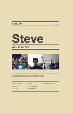 Gaspard Presents: Steve 02 #pattern #modern #contemporary #minimal #poster #type #helvetica