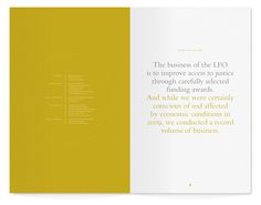 The Law Foundation of Ontario Annual Report #layout #table of contents #simple