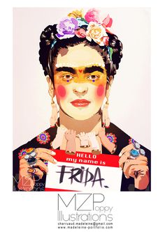 Mamzelle Poppy / Colagene.com #digital #illustration #colorful #fashion #portraits #drawing #frida