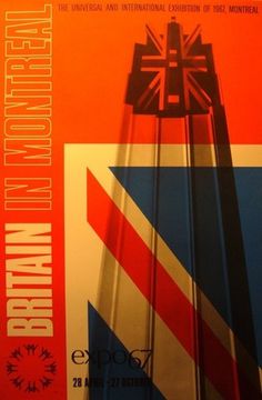L'affichiste - 1967 Vintage Montreal Poster, Expo 67, Britain in Montreal - Mount/Evans #expo #britain #montreal #1967 #67 #poster