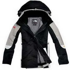 North Face Hyvent Jacket Waterproof Black Grey-Womens #fashion
