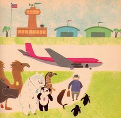 The Animals' Vacation illustrated by Shel and Jan Haber #illustration