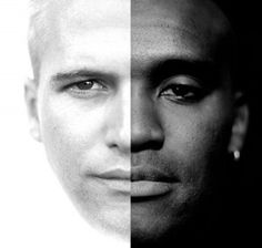 Half and Half #white #black #human #photography #and #diversity #face #half #race