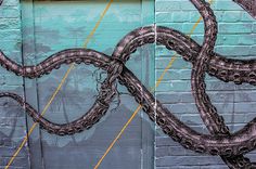 An Elephant Octopus Mural on the Streets of London by Alexis Diaz #graffiti #octopus #elephant #illustration #art #street