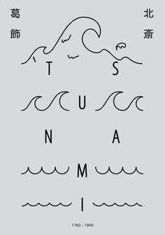 Poster: Homage to Hokusai: Tsunami. Denis... | Gurafiku: Japanese Graphic Design #tsunami
