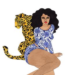 babe + leopard #leopard #illustration