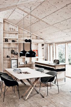 Wooden Interior #wood #panels #studio