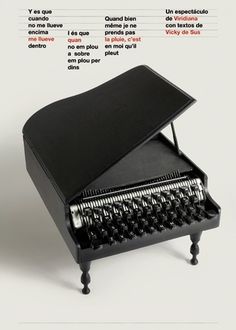 Carteles : Isidro Ferrer #ferrer #huesca #spain #piano #isidro #poster #show #typewriter