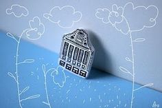 MADALINA ANDRONIC: RANDOM #1st #of #march #illustration #brooches #houses #miniature