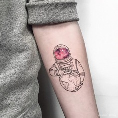 Astronaut Geometric Tattoo Designs