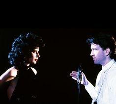 David Lynch and Isabelle Rossellini on the set ofÂ Blue Velvet (1986) #movie #isabelle #rossellini #director #blue #david #actress #velvet #lynch