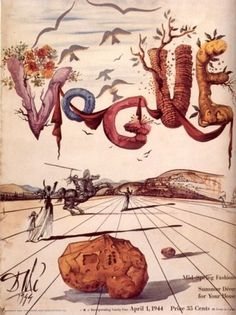 Open Creative - Salvador Dalí, Vogue December 1938 and April 1944. #fashion #cover #vogue #art