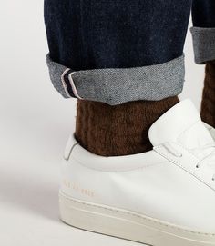 common projects x Levis vintage #shoes #cuffed #brown #fashion #socks
