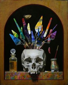 Will Wilson Studio #skull #colors #painting #brush