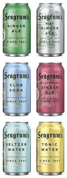 Seagram's Gingerly New Look - Brand New #packaging #ale #ginger #cans