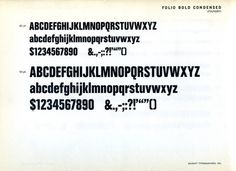 Folio Bold Condensed type specimen #type #specimen #typography