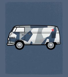 personal, illustration, vw, van, bus, fighter, camouflage