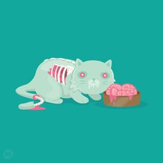 100percentsoft.com #vector #illustration #cats #zombies #humor