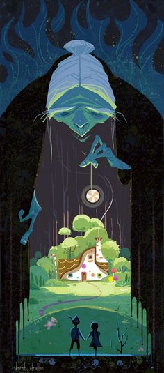 Derek Stratton #fantasy #vector #illustration #witch #magic #village