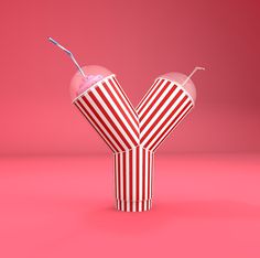 Y - smoothie #lettering #cgi #design #poster #3d #typography