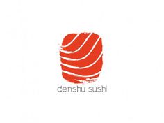 Denshu Sushi brand #icon #orange #sushi #brand #identity #logo