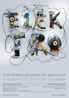 Elektronischer Abend | art knock life #electro #lettering #elektro #crafting #poster #trash #type #party
