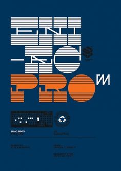 Eniac Pro Font / Official Classic on the Behance Network #print #retro #orange #vintage #poster #blue #typography