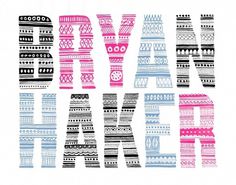 Friends of Type page 4 #pattern #pink #black #illustration #type #blue