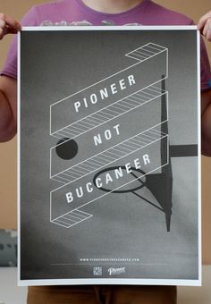 Pioneer not Buccaneer on the Behance Network #banner #white #sport #and #piracy #black #grain #poster #film #type #basketball