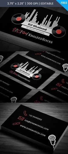 Free Vinyl Record Business Card Template