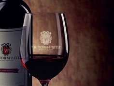 Dribbble - Victor Fritz Logo presentation by element media #bot #fritz #vine #bottle #wine #glass #victor