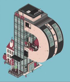 Animated Architectural Letterforms_3 #illustration #building