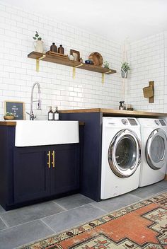 Before & After: A Modern Laundry Room Makeover for an Ohioan's Childhood Home | Design*Sponge