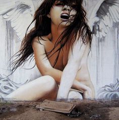 Woman on erotic graffiti street art #graffiti #realism #street #art #realistic