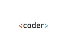 Coder logo design #css #branding #shtml #code #identity #brackets #logo #java #web