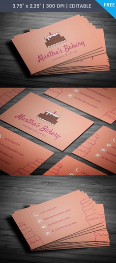 Free Pastry Business Card Template