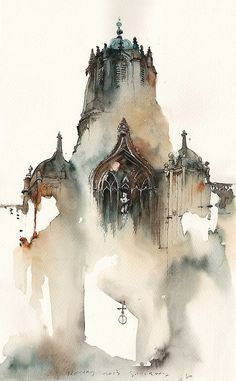 Dreamy Architectural Watercolors by Sunga Park #watercolor