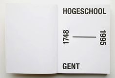 Hogeschool Gent - Studio Luc Derycke #simple #spread #layout #brochure #typography