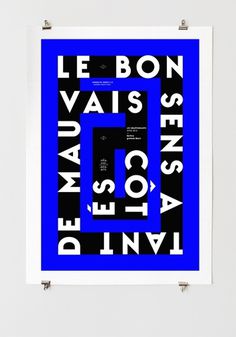 LE BON SENS #type #graphiquerie #blue #poster