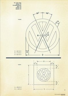 Recreated-Vintage VW Logo Specification Poster For Download | your creative logo designer #logo #guidelines