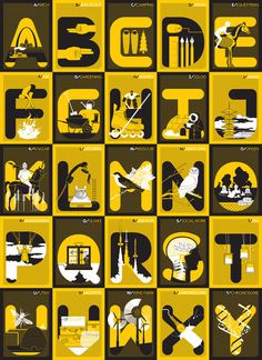 A Z Postmammal #illustration #design #alphabet #typography