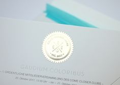 Come Closer Club – Invitation & Club Box on the Behance Network #logo #stamp #gold #emboss