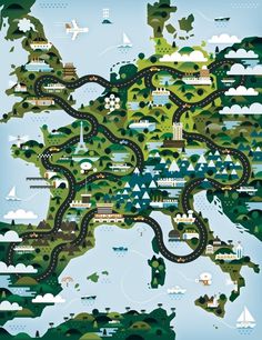 Maps #europe #magazine #map #illustration #ktron #khuan #good #life
