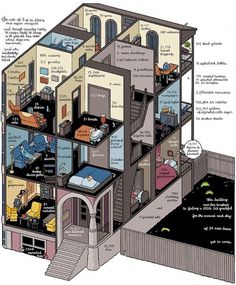Artist Chris Ware Raises the Roof -- Vulture #chris #isometric #muted #rooms #infographics #illu #illustration #ware #apartment #comics