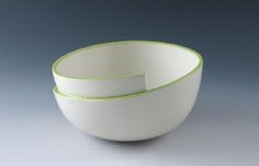Supermarket - Whirl Bowl with Green Accent from Kim Westad #product #ceramics #bowl