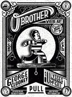 OBrother_GIF_website2.gif (500×666) #movie #white #black #illustration #poster #and